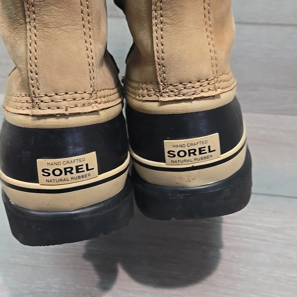 Vintage Men Sorel JEE Insulated Line Caribou Leather Waterproof Boots Shoes Sz 9
